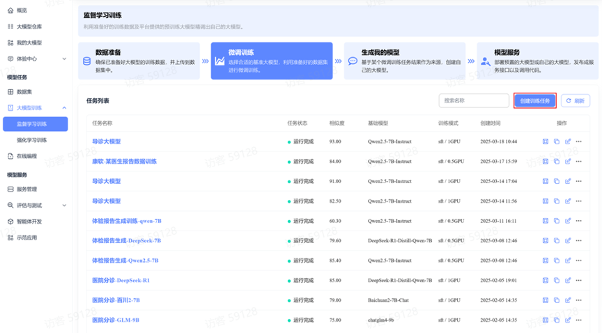 创建训练任务